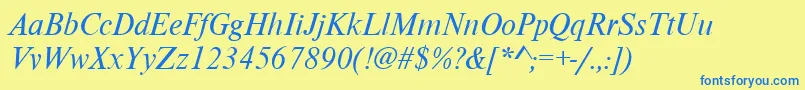 NimbusromdcyItalic Font – Blue Fonts on Yellow Background