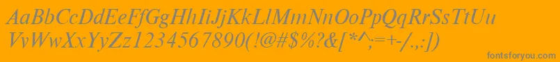 Шрифт NimbusromdcyItalic – серые шрифты на оранжевом фоне