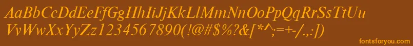 NimbusromdcyItalic Font – Orange Fonts on Brown Background