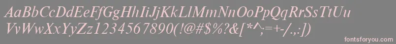 Fonte NimbusromdcyItalic – fontes rosa em um fundo cinza