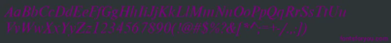 NimbusromdcyItalic Font – Purple Fonts on Black Background