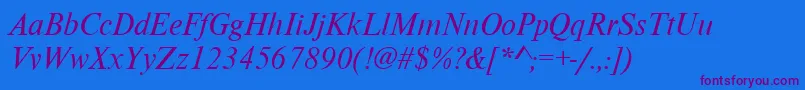 NimbusromdcyItalic Font – Purple Fonts on Blue Background