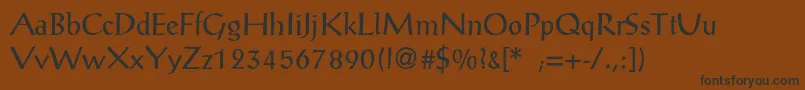 PostantiquaLight Font – Black Fonts on Brown Background