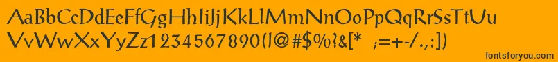 Police PostantiquaLight – polices noires sur fond orange