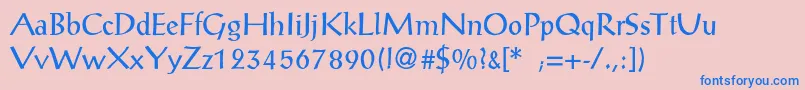 フォントPostantiquaLight – ピンクの背景に青い文字