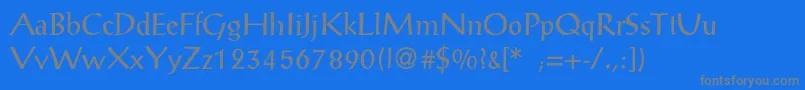 PostantiquaLight Font – Gray Fonts on Blue Background