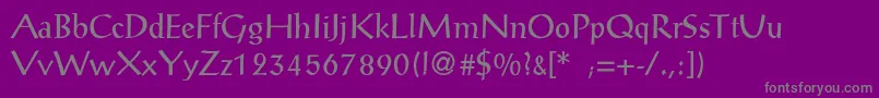 PostantiquaLight-Schriftart – Graue Schriften auf violettem Hintergrund