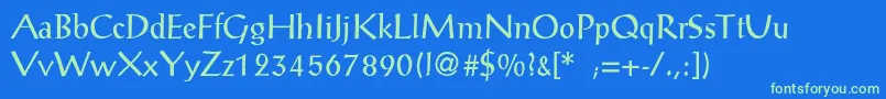 PostantiquaLight Font – Green Fonts on Blue Background
