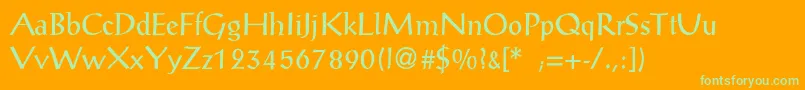 PostantiquaLight Font – Green Fonts on Orange Background