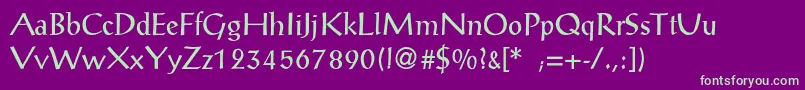 PostantiquaLight Font – Green Fonts on Purple Background