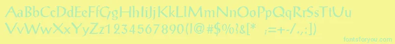 PostantiquaLight Font – Green Fonts on Yellow Background