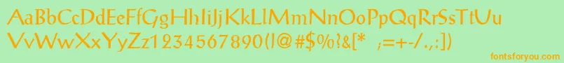 PostantiquaLight Font – Orange Fonts on Green Background