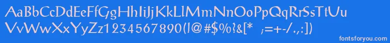 PostantiquaLight Font – Pink Fonts on Blue Background