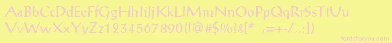 PostantiquaLight Font – Pink Fonts on Yellow Background