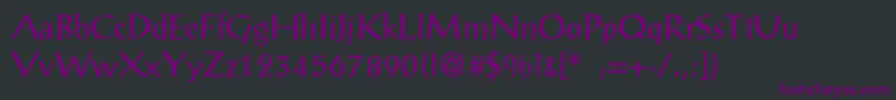 フォントPostantiquaLight – 黒い背景に紫のフォント