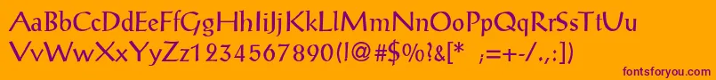 PostantiquaLight Font – Purple Fonts on Orange Background