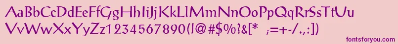 PostantiquaLight Font – Purple Fonts on Pink Background