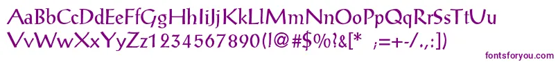 PostantiquaLight-Schriftart – Violette Schriften auf weißem Hintergrund