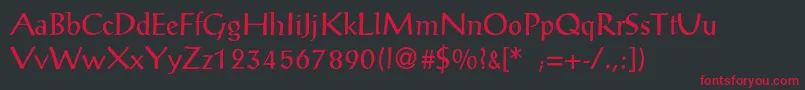 PostantiquaLight Font – Red Fonts on Black Background