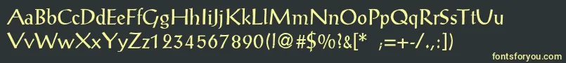 PostantiquaLight Font – Yellow Fonts on Black Background