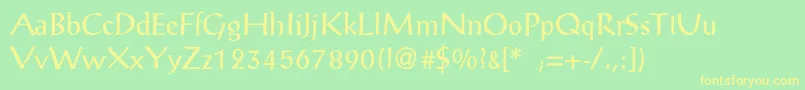 PostantiquaLight Font – Yellow Fonts on Green Background