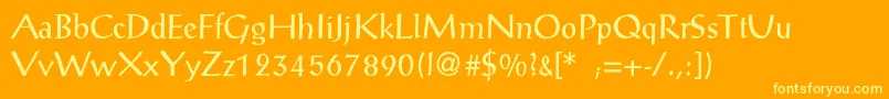 PostantiquaLight Font – Yellow Fonts on Orange Background