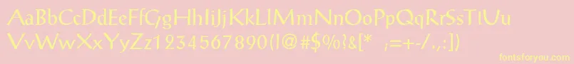 PostantiquaLight Font – Yellow Fonts on Pink Background