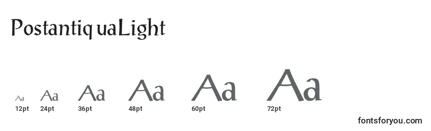 Размеры шрифта PostantiquaLight