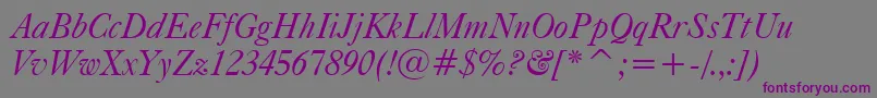 Шрифт Caslon540ItalicBt – фиолетовые шрифты на сером фоне