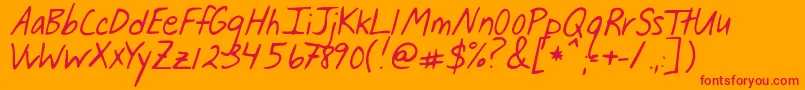 Jarofhearts Font – Red Fonts on Orange Background