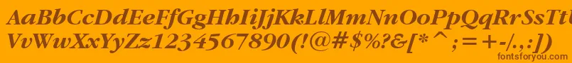 Garamdbi-Schriftart – Braune Schriften auf orangefarbenem Hintergrund