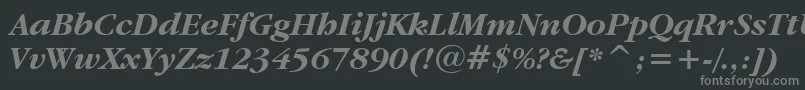 フォントGaramdbi – 黒い背景に灰色の文字