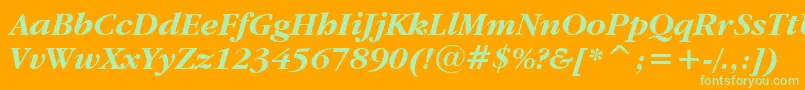 Garamdbi Font – Green Fonts on Orange Background