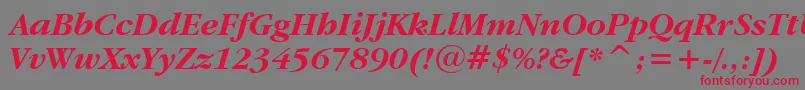 フォントGaramdbi – 赤い文字の灰色の背景