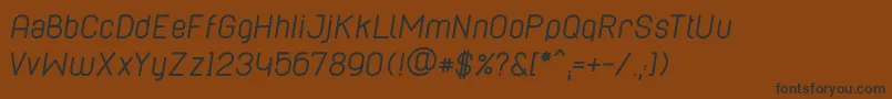 Więcej informacji o czcionce CaboRoundedItalic Czcionka CaboRoundedItalic – czarne czcionki na brązowym tle