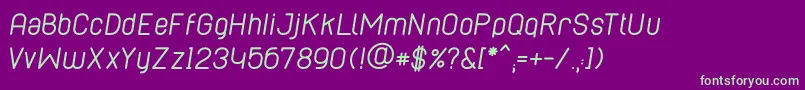 CaboRoundedItalic Font – Green Fonts on Purple Background