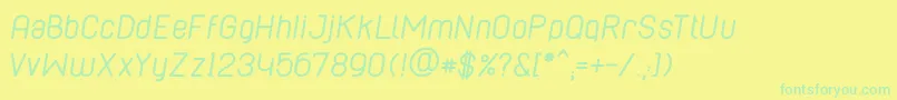 CaboRoundedItalic-Schriftart – Grüne Schriften auf gelbem Hintergrund