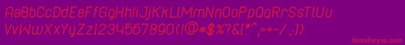 CaboRoundedItalic Font – Red Fonts on Purple Background