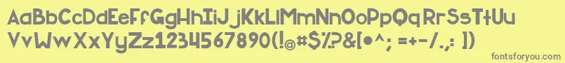 フォントAskMyFlashlight – 黄色の背景に灰色の文字