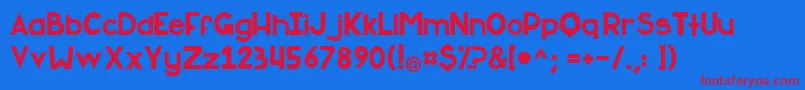 AskMyFlashlight Font – Red Fonts on Blue Background