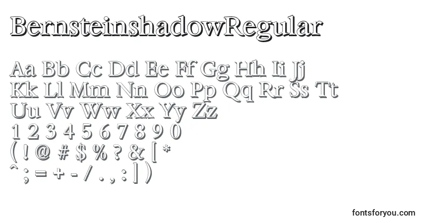 Шрифт BernsteinshadowRegular – алфавит, цифры, специальные символы