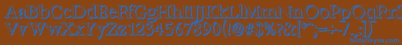 BernsteinshadowRegular Font – Blue Fonts on Brown Background