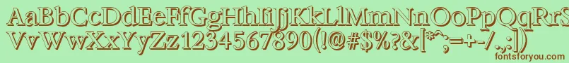 BernsteinshadowRegular Font – Brown Fonts on Green Background