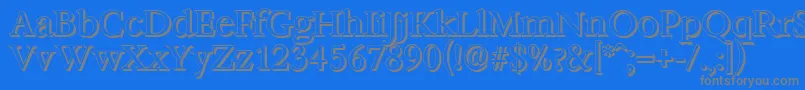 フォントBernsteinshadowRegular – 青い背景に灰色の文字