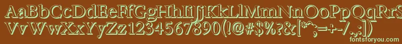 BernsteinshadowRegular Font – Green Fonts on Brown Background