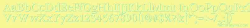 BernsteinshadowRegular Font – Green Fonts on Yellow Background