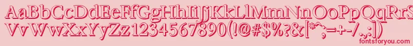 フォントBernsteinshadowRegular – ピンクの背景に赤い文字