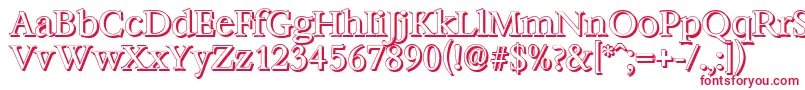 BernsteinshadowRegular-Schriftart – Rote Schriften auf weißem Hintergrund