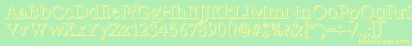 BernsteinshadowRegular Font – Yellow Fonts on Green Background