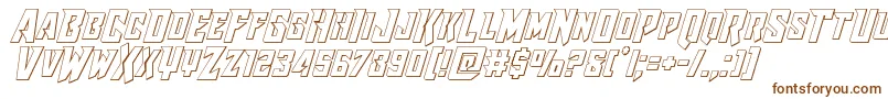 Raidercrusaderout-Schriftart – Braune Schriften auf weißem Hintergrund